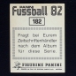 Preview: Manfred Kaltz Panini Sticker Nr. 182 - Fußball 82