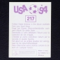 Preview: USA 94 Nr. 217 Panini Sticker Diego Armando Maradona - lila
