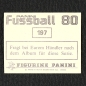 Preview: Pierre Littbarski Panini Sticker Nr. 197 - Fußball 80