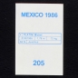 Preview: Michel Platini Flash Sticker No. 205 - Mexico 86