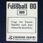 Preview: Belgien Panini Sticker No. 320 - Fußball 80