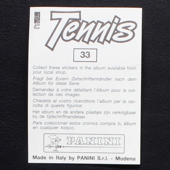 Stefan Edberg Panini Sticker No. 33 - Tennis