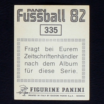 Karl-Heinz Förster Panini Sticker No. 335 - Fußball 82