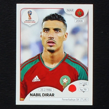 Dirar Panini Sticker No. 156 - Russia 2018