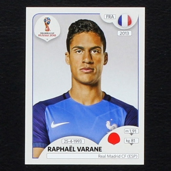 Varane Panini Sticker No. 195 - Russia 2018