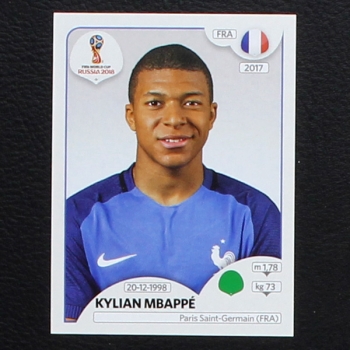 Kylian Mbappe Panini Sticker No. 209 - Russia 2018