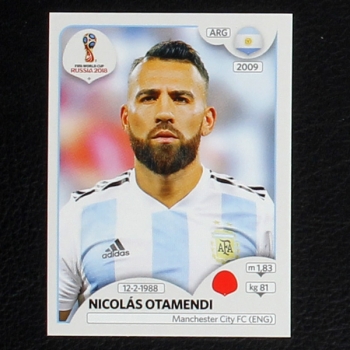 Otamendi Panini Sticker No. 278 - Russia 2018