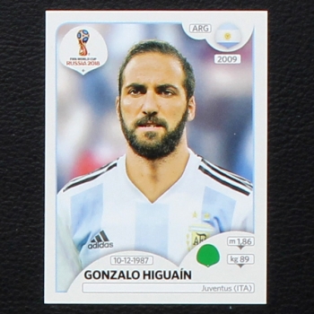 Higuain Panini Sticker No. 291 - Russia 2018