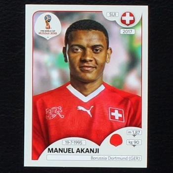 Akanji Panini Sticker No. 376 - Russia 2018