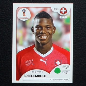 Embolo Panini Sticker No. 388 - Russia 2018