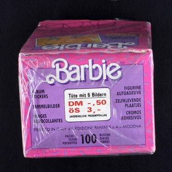 Barbie neueste Erlebnisse Panini Box mit 100 Sticker Tüten