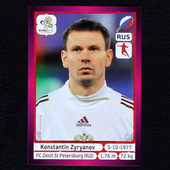 Zyryanov Panini Sticker No. 125 - Euro 2012