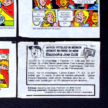 Bazooka Joe chewing gum pictures - Bubble Gum