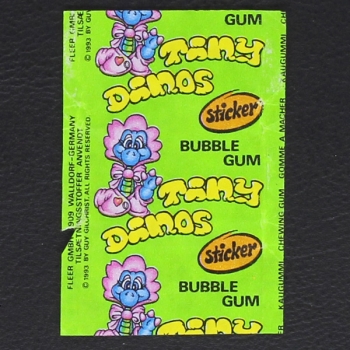 Tiny Dinos Fleer Bubble Gum - Wrapper