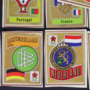 Euro 80 Panini 13 stickers badges - cut out