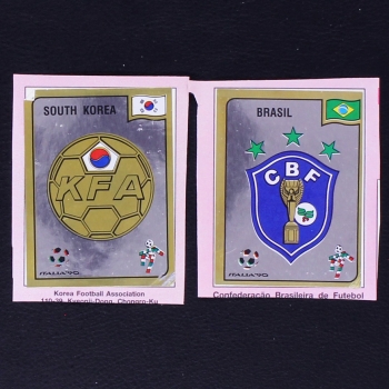 Italia 90 Panini Wappen komplett - ausgeschnitten