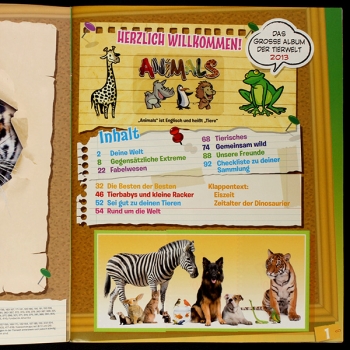 Tiere Panini Sticker Album komplett