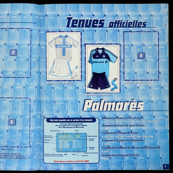 Olympique de Marseille 2000 Panini Sticker Album teilgefüllt