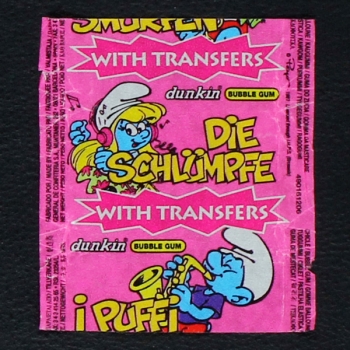 Die Schlümpfe dunkin Bubble Gum - Wrapper