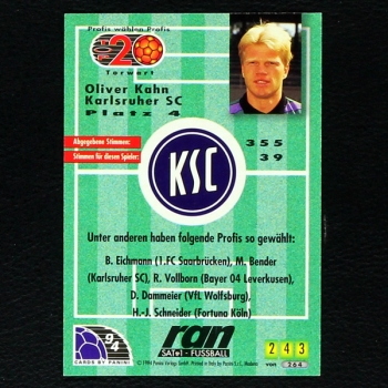 Oliver Kahn Panini Trading Card No. 243 - Fußball 94