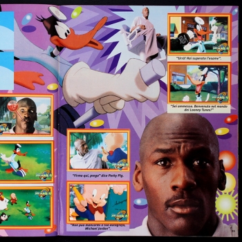 Space Jam Upper Deck Sticker Album teilgefüllt - I