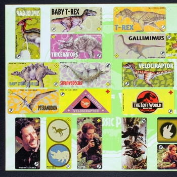 Jurassic Park dunkin Sticker Folder komplett - Kaugummi Bilder