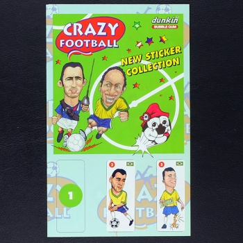 Crazy Football 1998 Dunkin Sticker Folder - Kaugummi Bilder