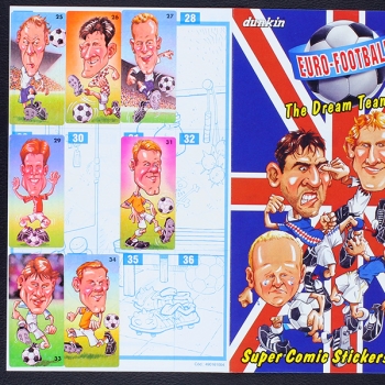 Euro Football 96 Dunkin Sticker Folder fast komplett - Kaugummi Bilder