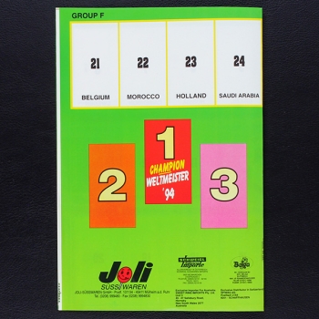 Sport Football 94 Joli leeres Folder - Kaugummi Bilder