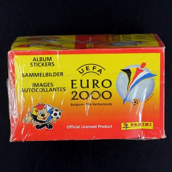 Euro 2000 Panini Box mit 100 Sticker Tüten