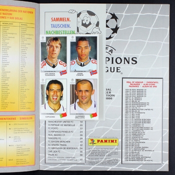 Champions League 1999 Panini empty sticker album