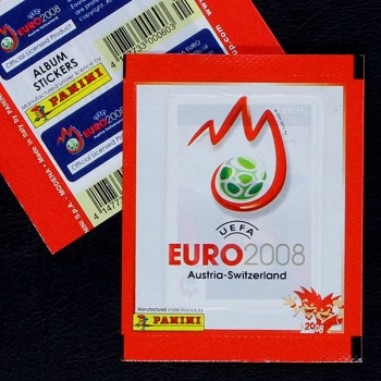 Euro 2008 Panini Sticker Tüte - gelber Barcode Querformat