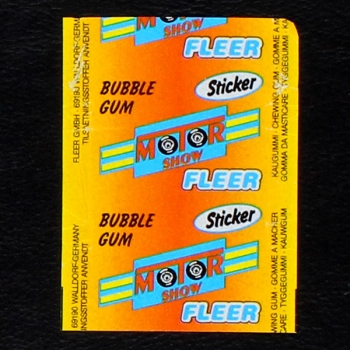 Motor Show Fleer sticker Folder Wrapper - Bubble Gum