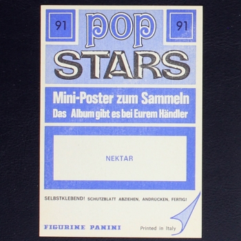 Nektar Panini Sticker No. 91 - Pop Stars