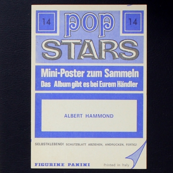 Albert Hammond Panini Sticker No. 14 - Pop Stars