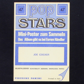 Joe Cocker Panini Sticker No. 47 - Pop Stars