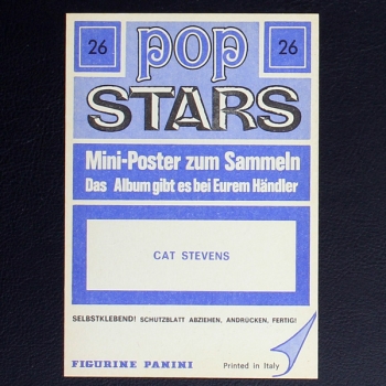 Cat Stevens Panini Sticker No. 26 - Pop Stars