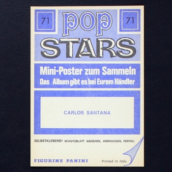 Carlos Santana Panini Sticker No. 71 - Pop Stars
