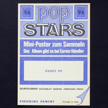 Randy Pie Panini Sticker No. 94 - Pop Stars