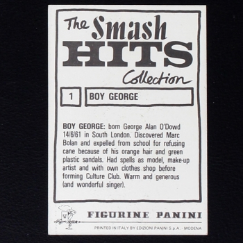 Boy George Panini Sticker No. 1 - Smash Hits 84