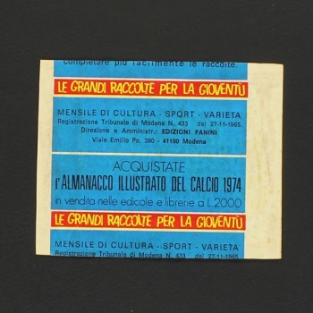 Calciatori 1973-74 Panini sticker bag