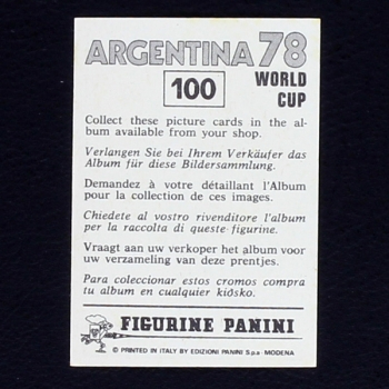 Argentina 78 Nr. 100 Panini Sticker Claudio Gentile