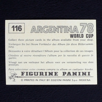 Argentina 78 Nr. 116 Panini Sticker Team Polska