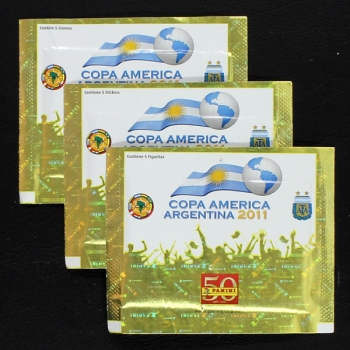 Copa America Argentina 2011 Panini Sticker Tüte gold - 3 Versionen