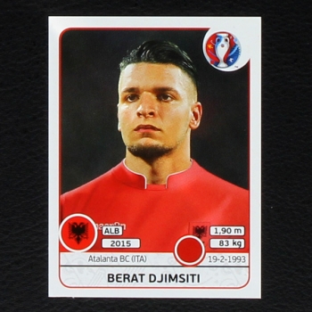 Berat Djimsiti Panini Sticker No. 70 - Euro 2016