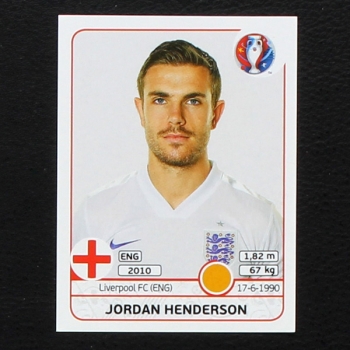 Jordan Henderson Panini Sticker No. 138 - Euro 2016