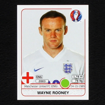 Wayne Rooney Panini Sticker No. 145 - Euro 2016