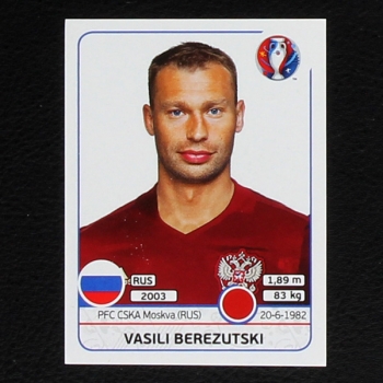 Vasili Berezutski Panini Sticker No. 165 - Euro 2016