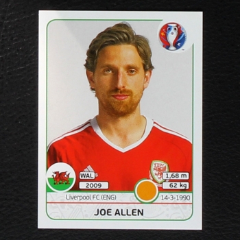 Joe Allen Panini Sticker No. 190 - Euro 2016