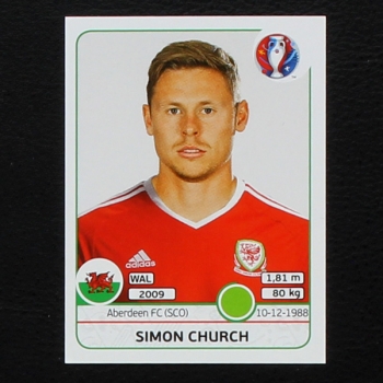 Simon Church Panini Sticker No. 198 - Euro 2016